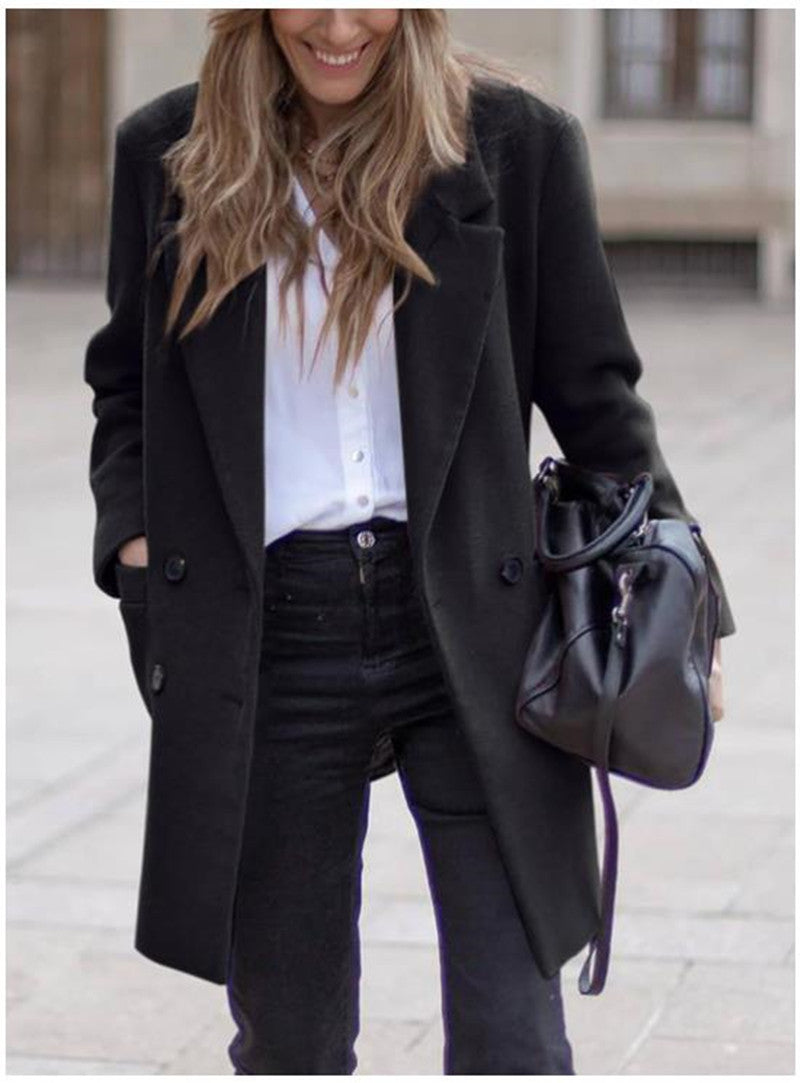Mid-length Large Size Woolen Women's Coat