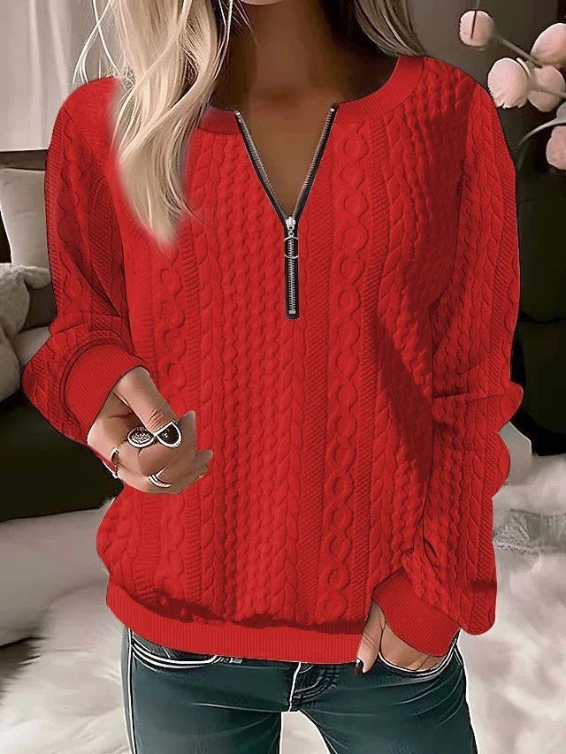 European And American Zipper Sweater Women's Coat Cardigan