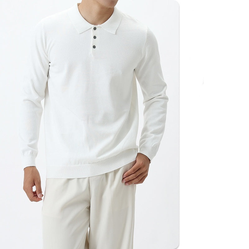Men's Autumn And Winter Leisure All-matching Long Sleeve Top front view