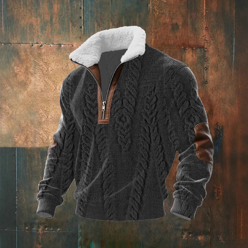Men's Faux Fur Collar Shirt Printed Pattern Y2K (52 chars)