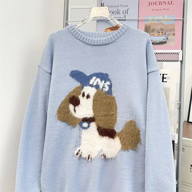 American Girls Retro Plush Puppy Brocade Sweater