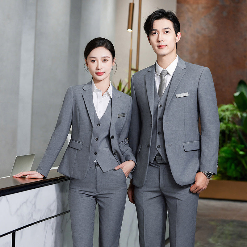 Men's And Women's Same Work Clothes Suit front view