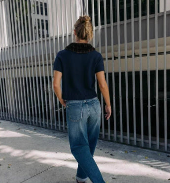 2025 New European And American Style Fashion Women's Wear Animal Print Neckline Knitted Short Sleeve