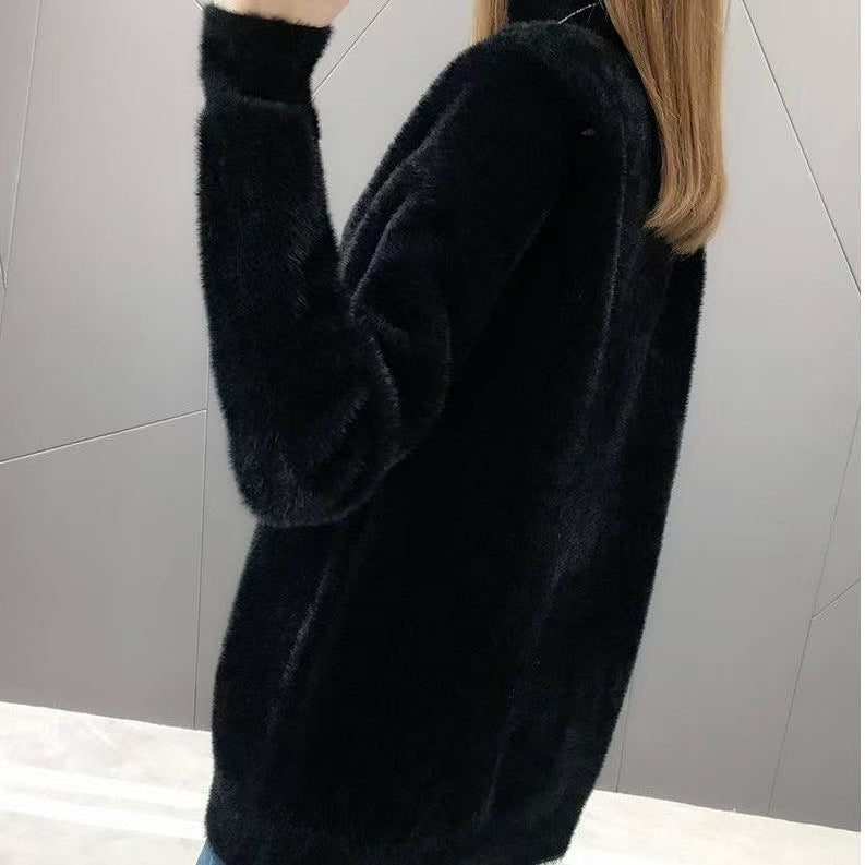 Women's Half Turtleneck Solid Color Bottoming Shirt