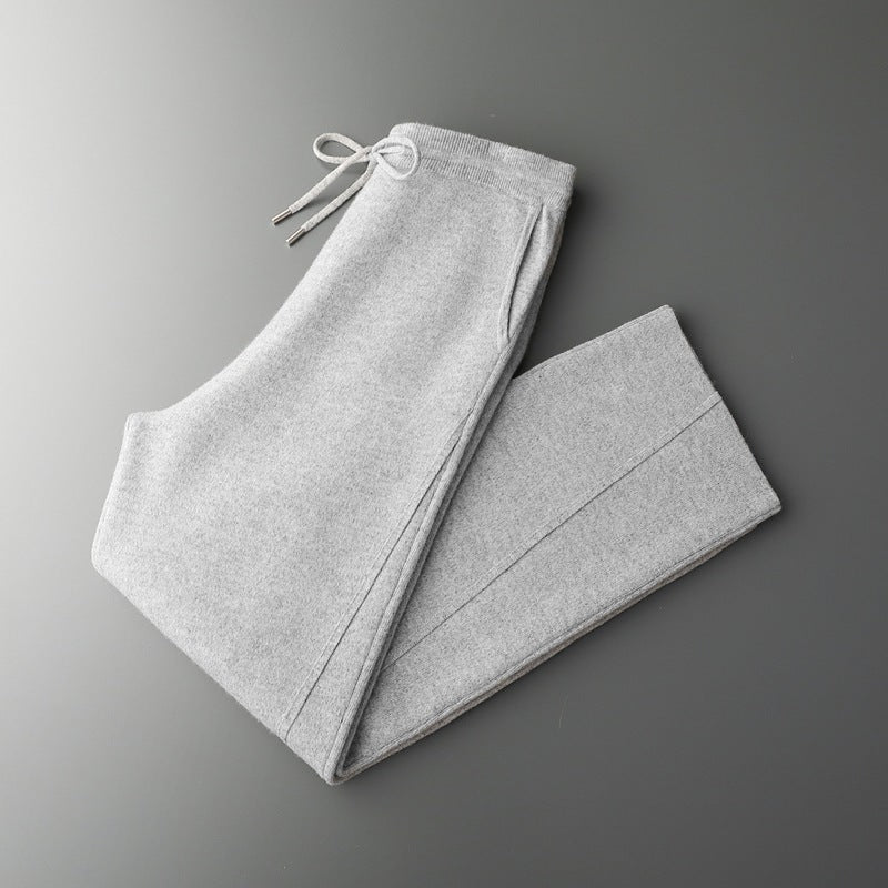 Seamless Hoodie Pure Wool Men's Knitted Pants front view