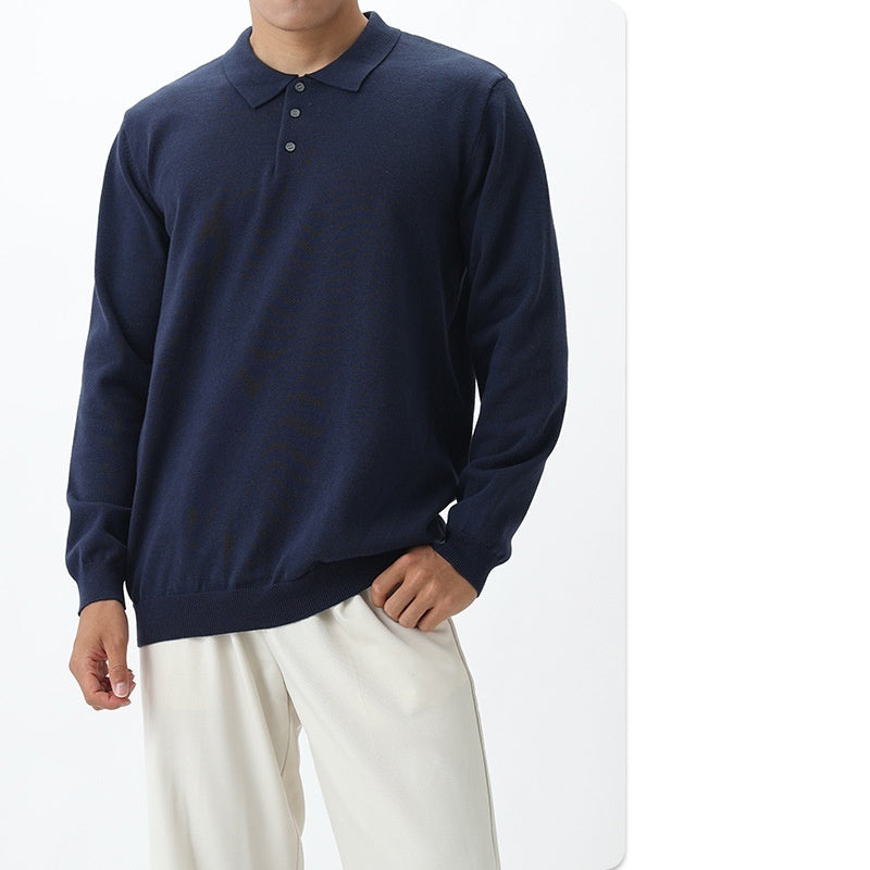 Men's Autumn And Winter Leisure All-matching Long Sleeve Top front view