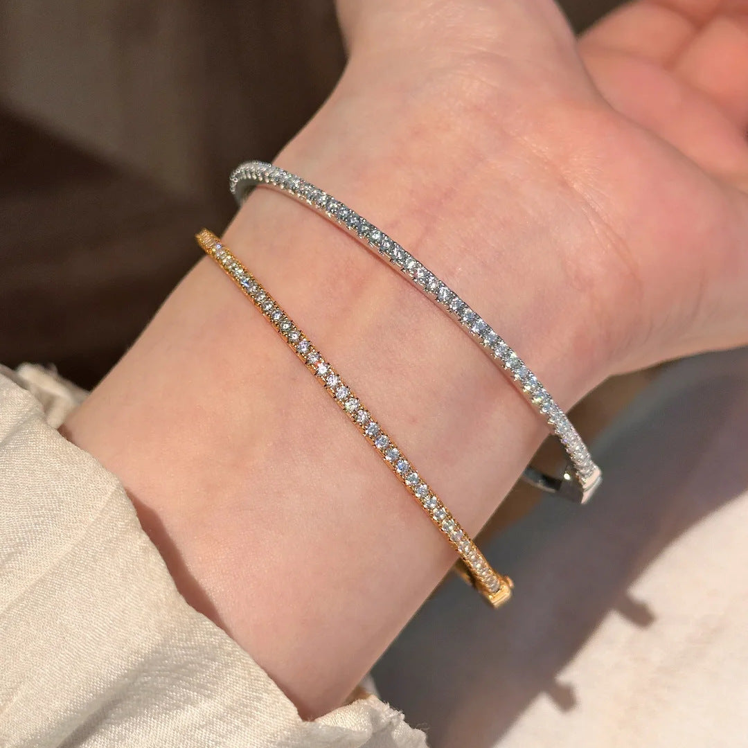 Half Circle Diamond Bracelet Female Affordable Luxury Fashion Niche Exquisite Diamond In The Debris