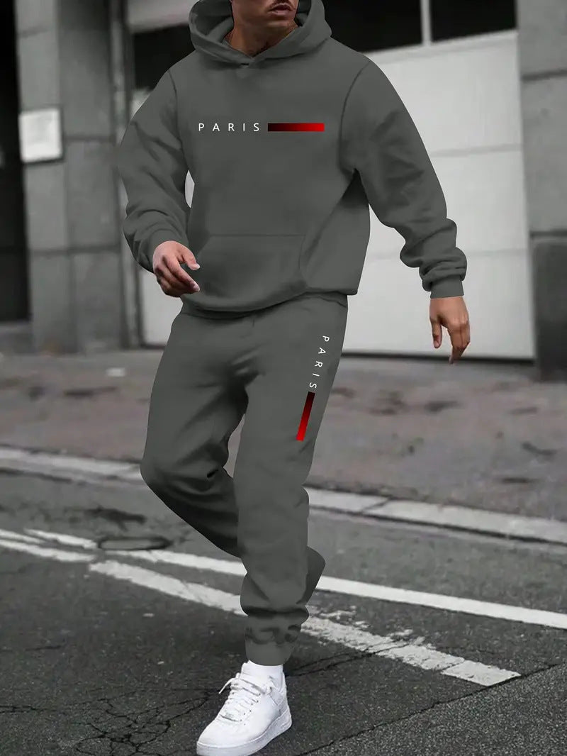 Men's Sweater Sport Pants Suit Printed Fashion back view