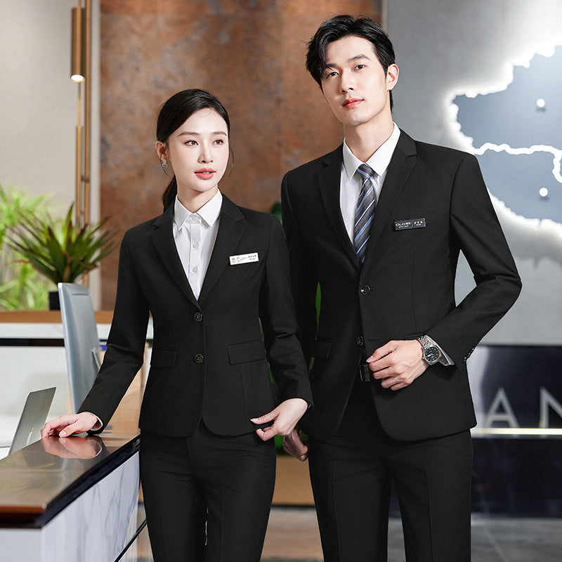 Men's And Women's Same Work Clothes Suit front view