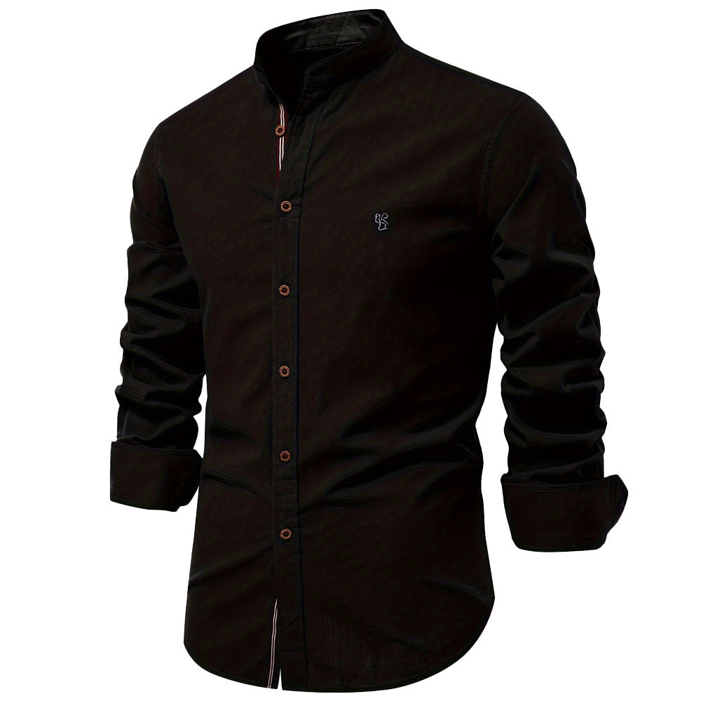 Casual Japanese Fashion Solid Color Long Sleeve Shirt