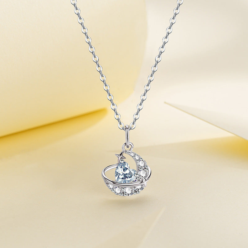 Design Sense Moon Heart Clavicle Chain Neck Chain Women