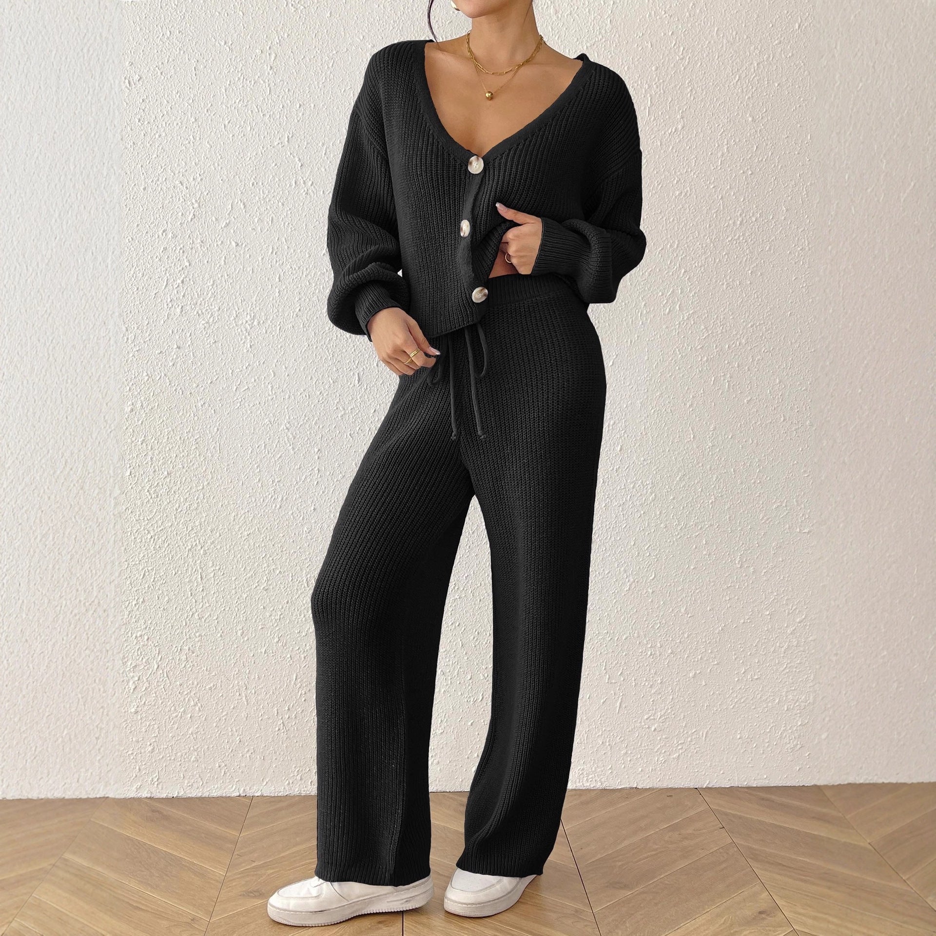 Autumn And Winter Women's Solid Color Elegant Outfit Short Top