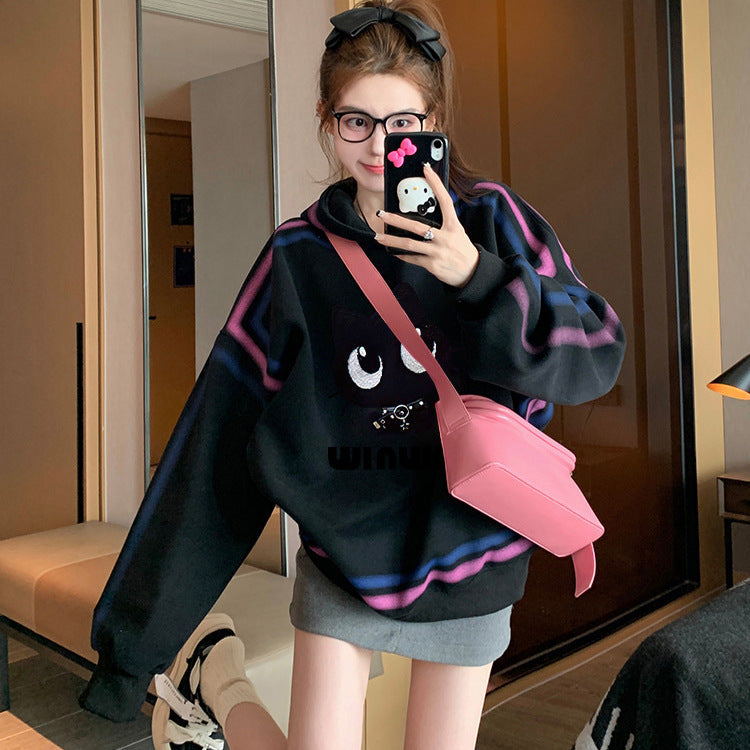 Design Colorful Lines Graffiti Loose Thin Sweater