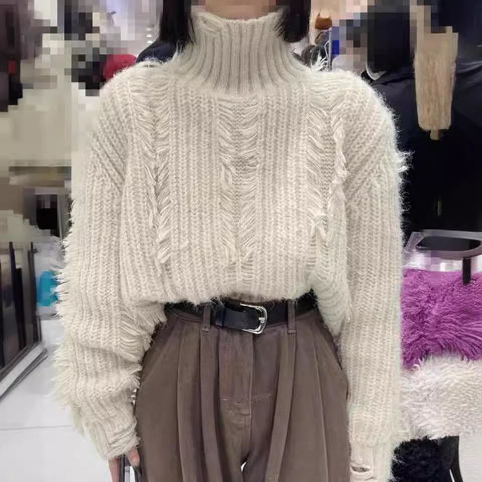Thickened Gentle Style Korean Knitted Top