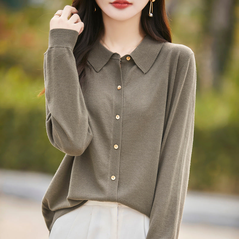 Polo Collar Short Jacket Female Winter