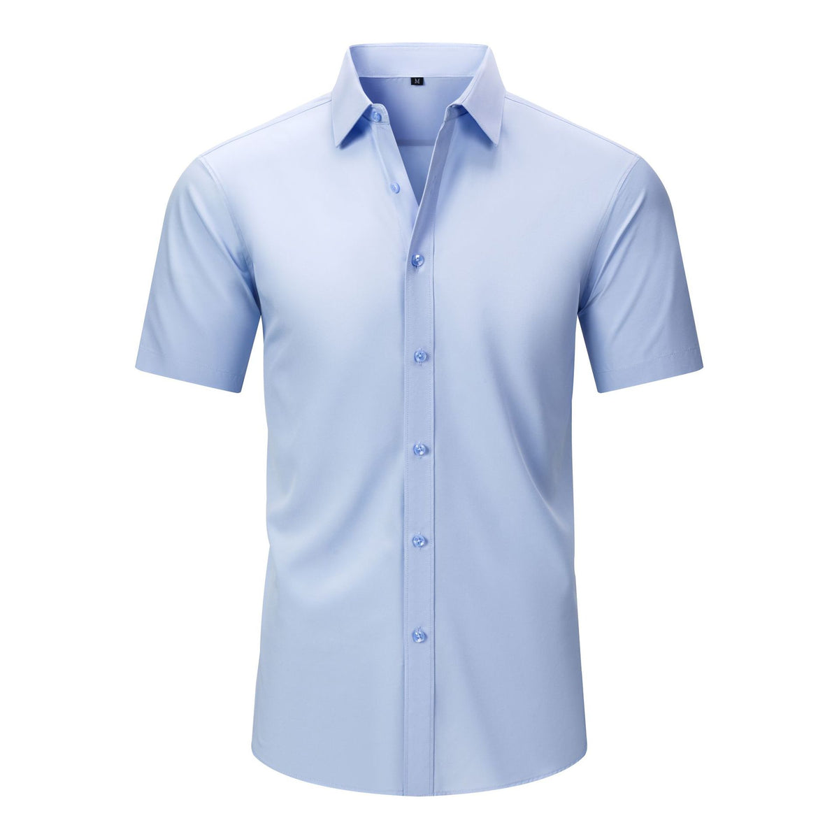 Mens Short-sleeve Stretchy Plus-size Lightweight Shirt