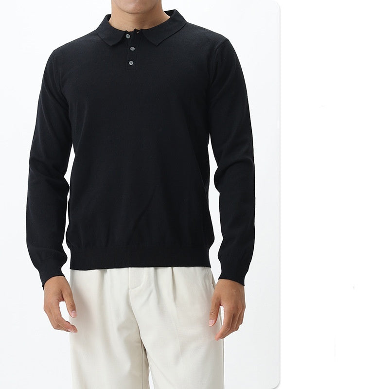 Men's Autumn And Winter Leisure All-matching Long Sleeve Top front view
