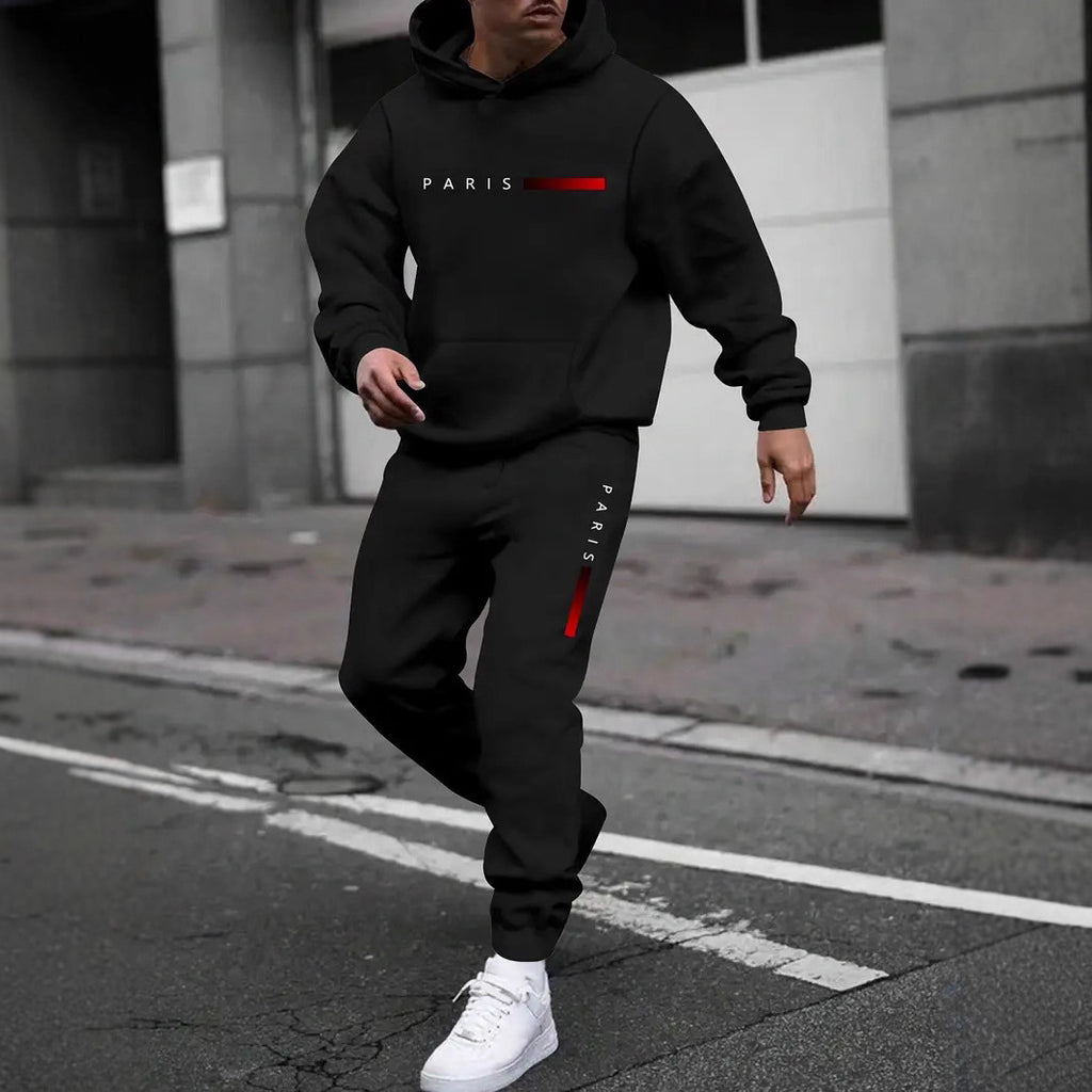 Men's Sweater Sport Pants Suit Printed Fashion back view
