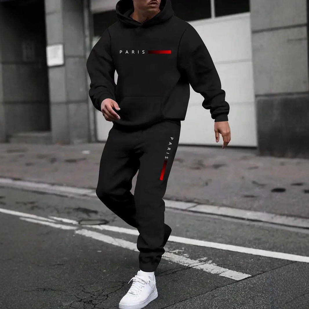 Men's Sweater Sport Pants Suit Printed Fashion back view