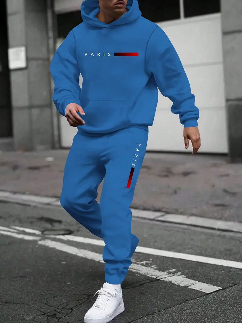 Men's Sweater Sport Pants Suit Printed Fashion back view