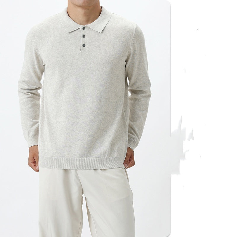 Men's Autumn And Winter Leisure All-matching Long Sleeve Top front view
