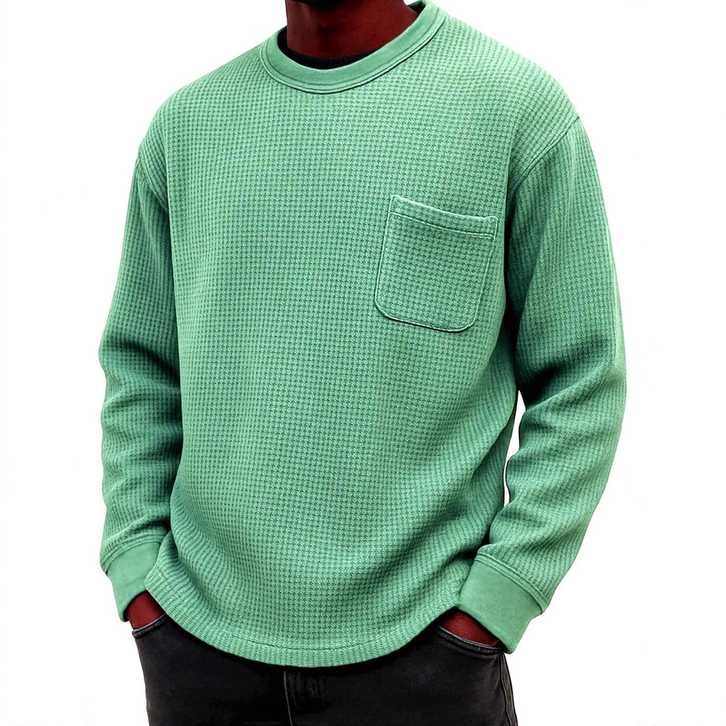 Men's Plus-Size Casual Crew-Neck Long-Sleeve Sweatshirt Top