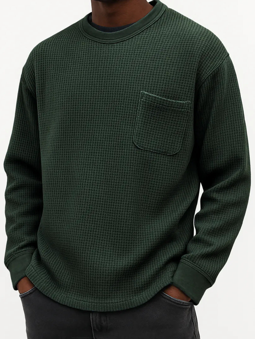 Men's Plus-Size Casual Crew-Neck Long-Sleeve Sweatshirt Top