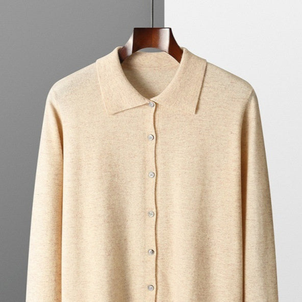 Men's Collar Button Solid Color Inner Wear Shirt