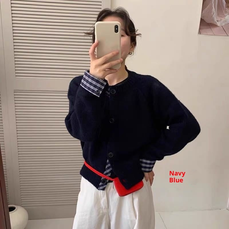 Autumn And Winter Korean Style High-grade Knitted Cardigan Coat For Women