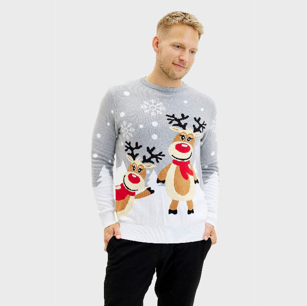Unisex Christmas Digital Print Crew Neck Long Sleeve Hoodie