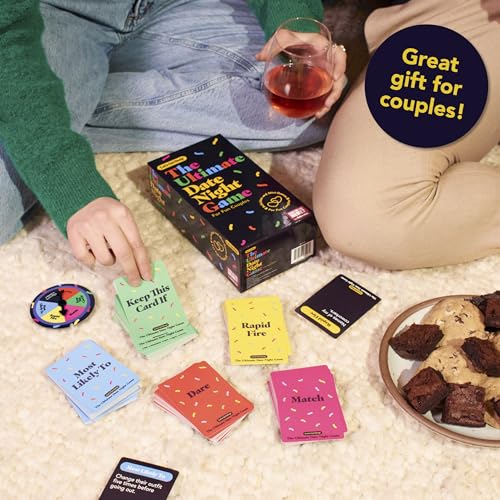 The Ultimate Date Night Game by Relatable, Great for Couples Games and Stay at Home Date Night Ideas, From The Makers of Let's Get Deep Relationship Card Game, Includes 300 Cards & Spinner