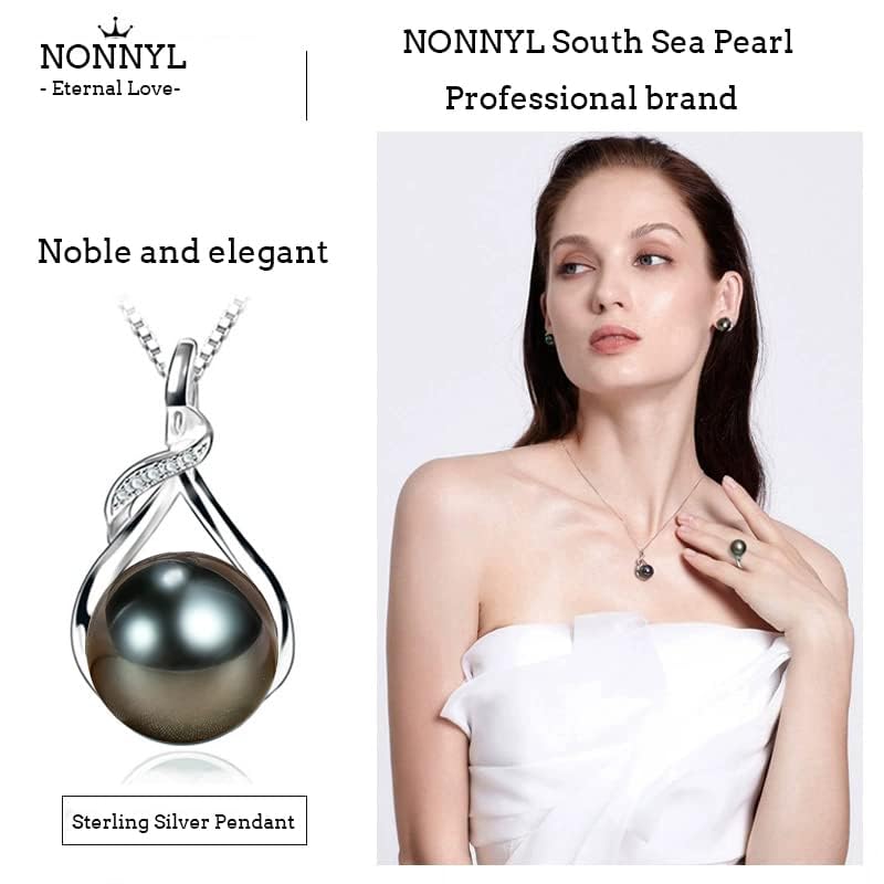 NONNYL Gifts for Women Wife-Tahitian-Black-Pearl-Necklace-Gift for Wife Wedding Birthday Anniversary Jewelry-Mom Girlfriend Her Mothers Day Gifts for Mom Women Valentines Christmas Day