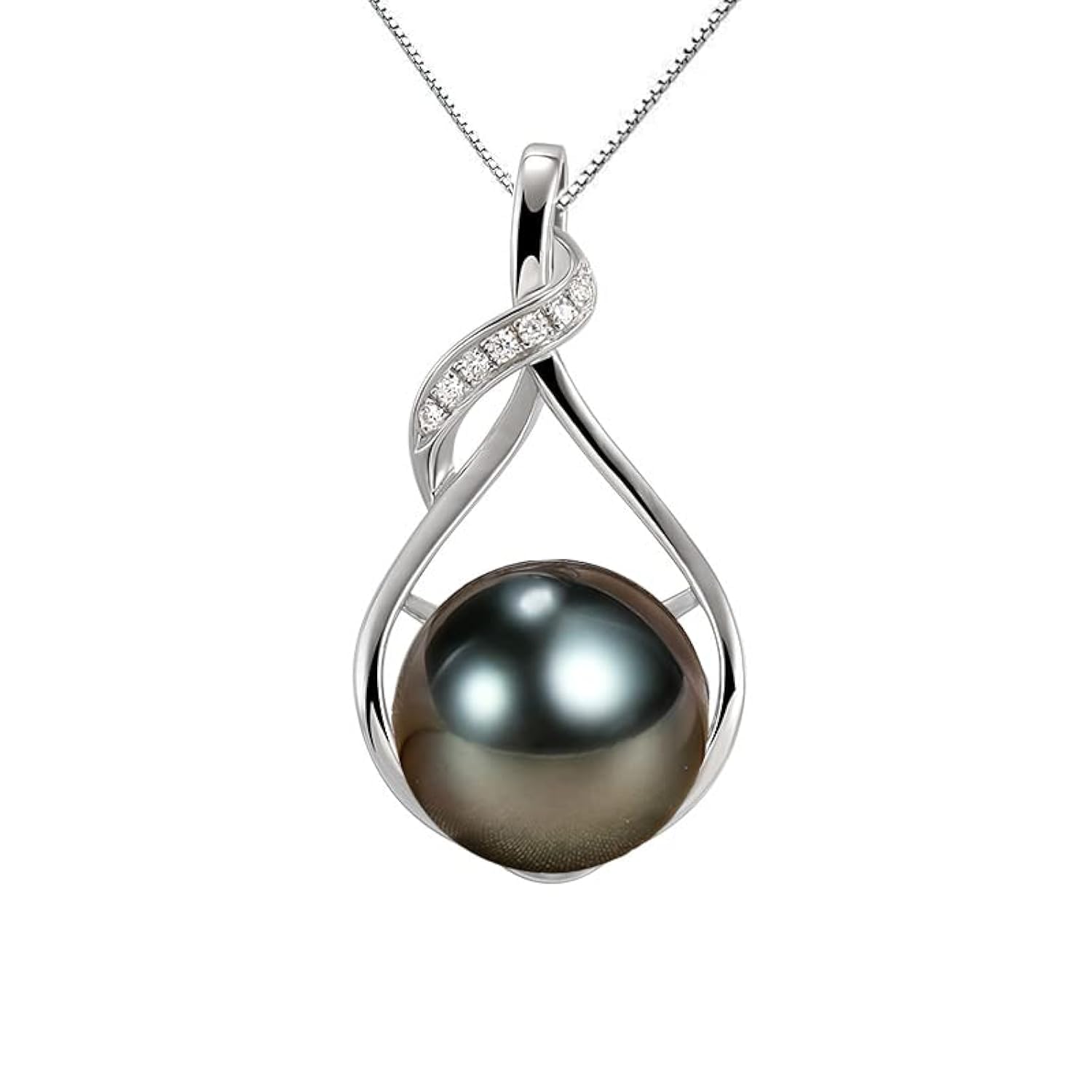NONNYL Gifts for Women Wife-Tahitian-Black-Pearl-Necklace-Gift for Wife Wedding Birthday Anniversary Jewelry-Mom Girlfriend Her Mothers Day Gifts for Mom Women Valentines Christmas Day