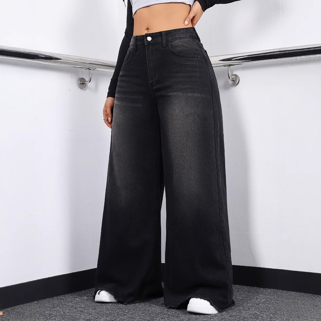 Loose Wide-leg Women's Retro Casual Versatile Jeans