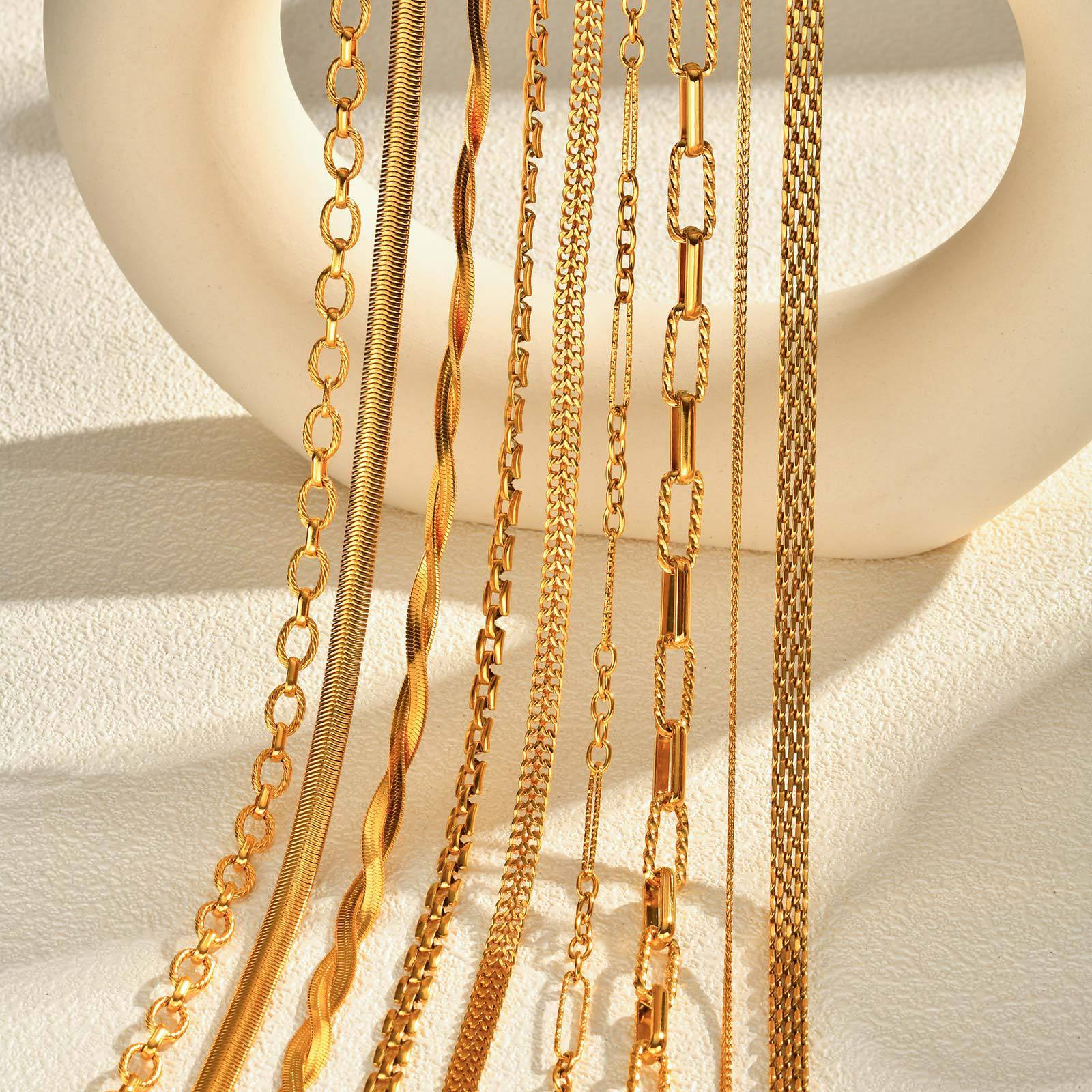 Snake Bones Chain Mesh Twist Necklace