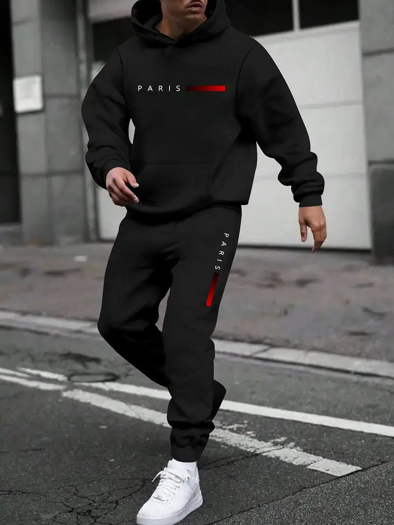 Men's Sweater Sport Pants Suit Printed Fashion back view