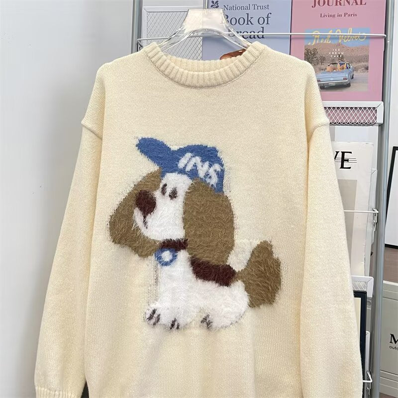 American Girls Retro Plush Puppy Brocade Sweater