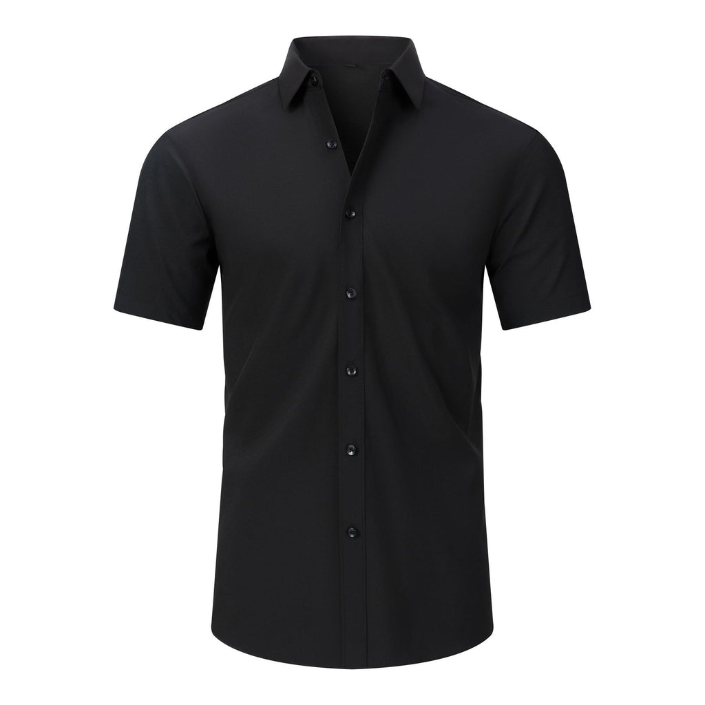 Mens Short-sleeve Stretchy Plus-size Lightweight Shirt