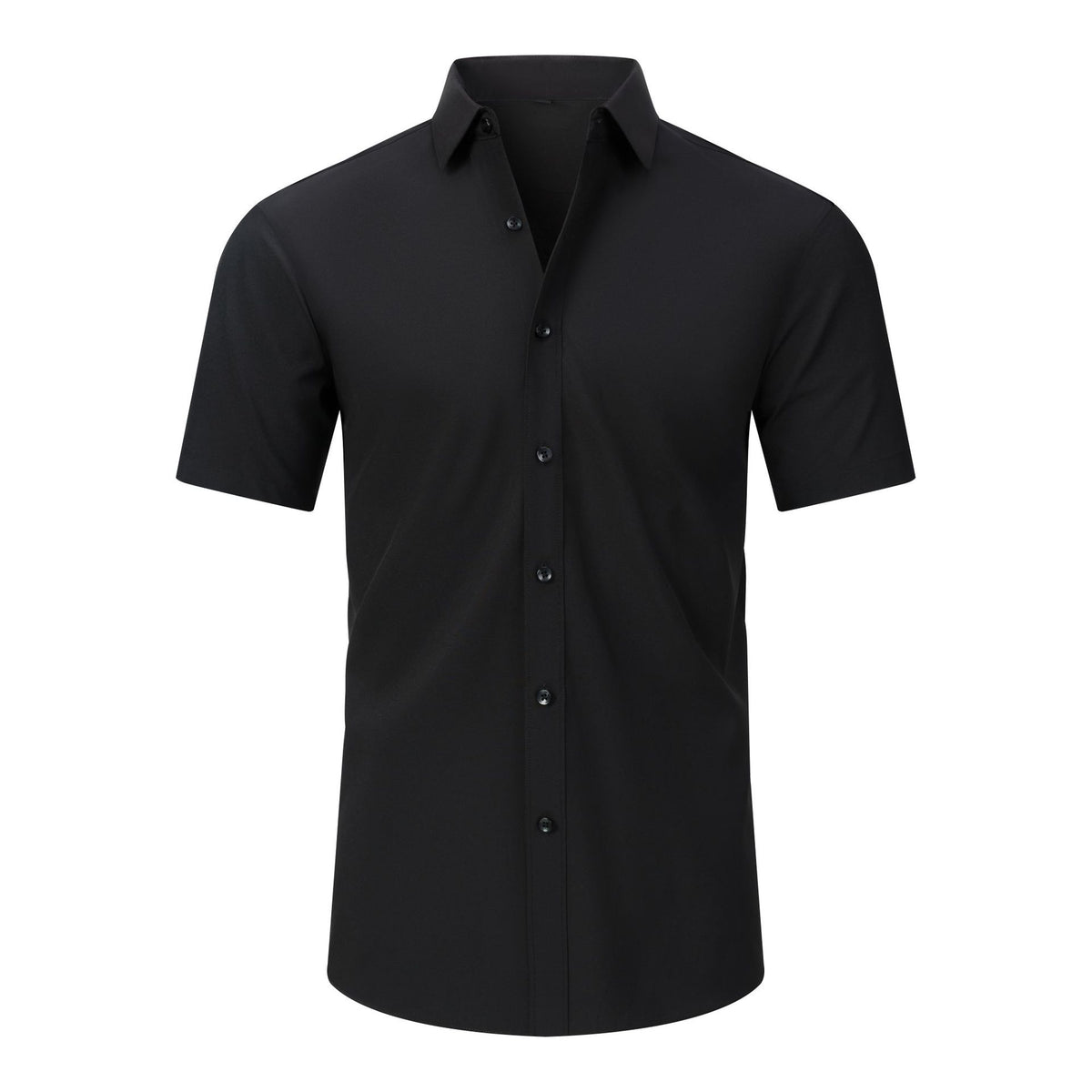 Mens Short-sleeve Stretchy Plus-size Lightweight Shirt