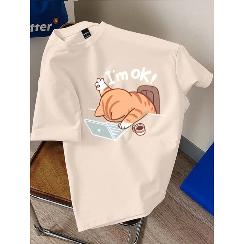 100 Cotton Casual Men's Short-Sleeve Crew-Neck T-Shirt