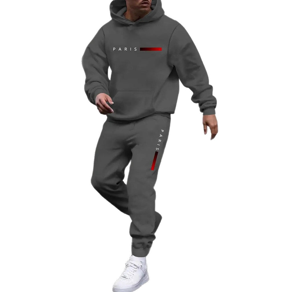 Men's Sweater Sport Pants Suit Printed Fashion back view