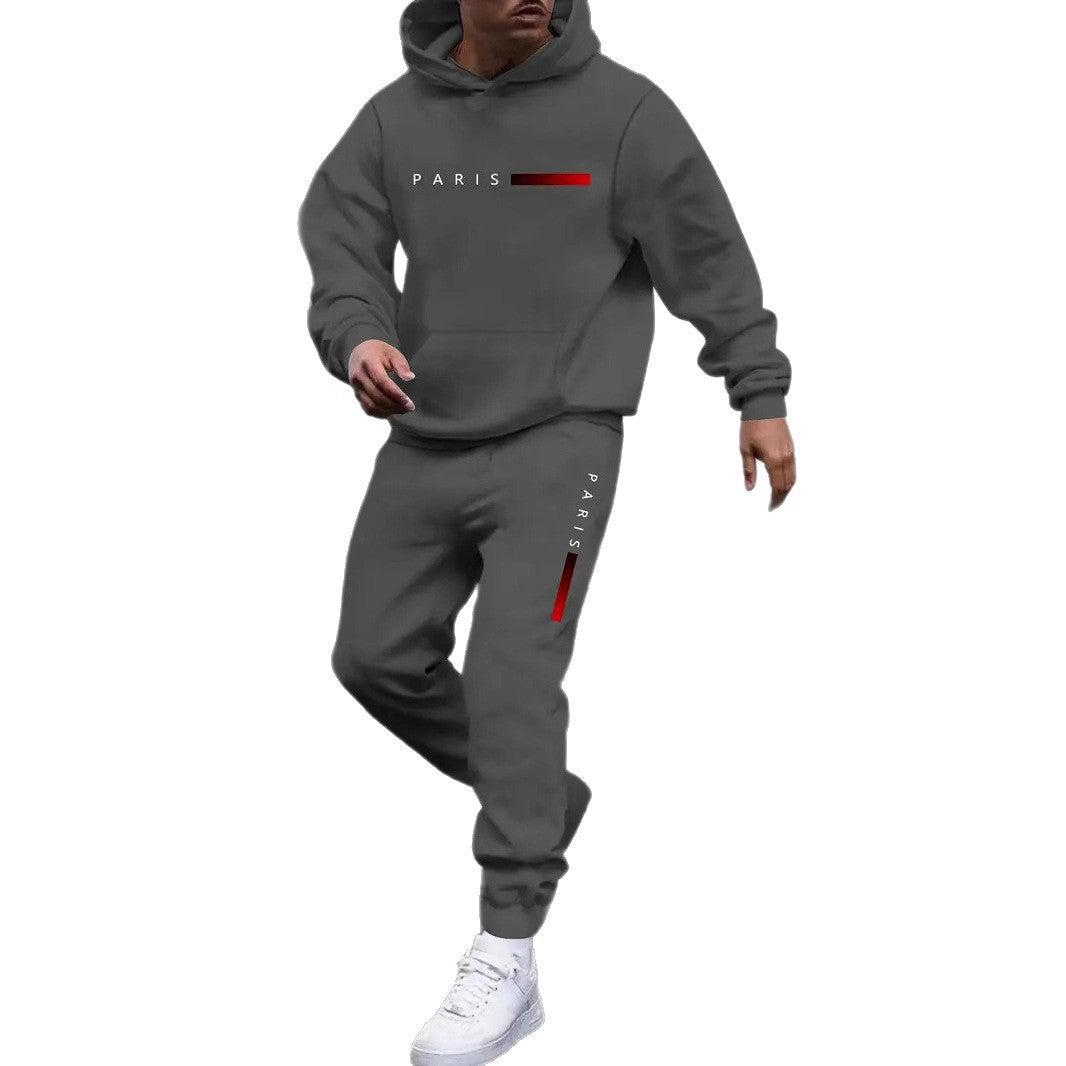 Men's Sweater Sport Pants Suit Printed Fashion back view
