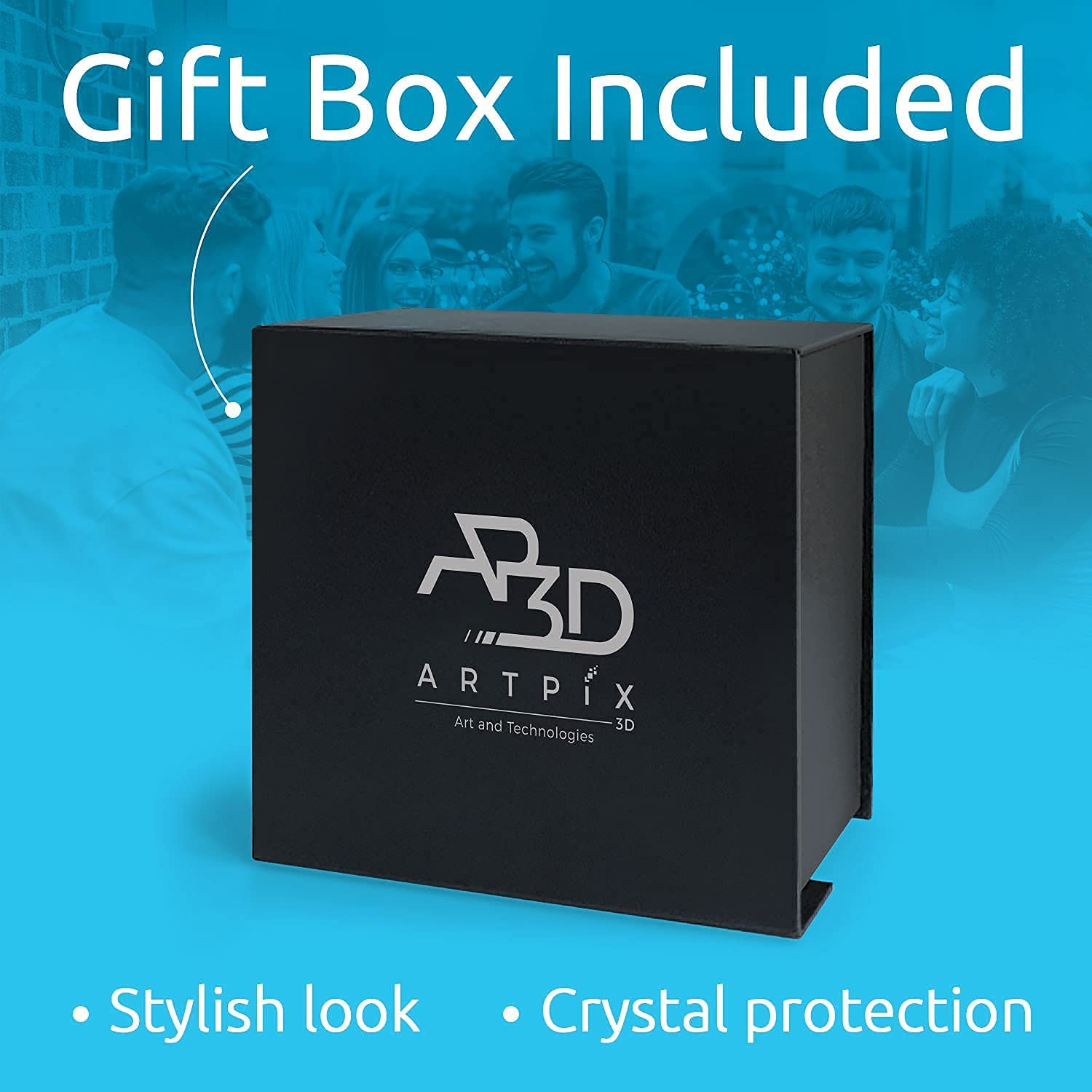 ArtPix 3D Crystal Photo, Personalized Gifts for Women, Wife, Men, Mom, Father, Her, Him, Dad, Grandpa, Great Customized Gift with Your Own Photo, Custom Glass 3D Laser Etched Picture Wedding - Heart