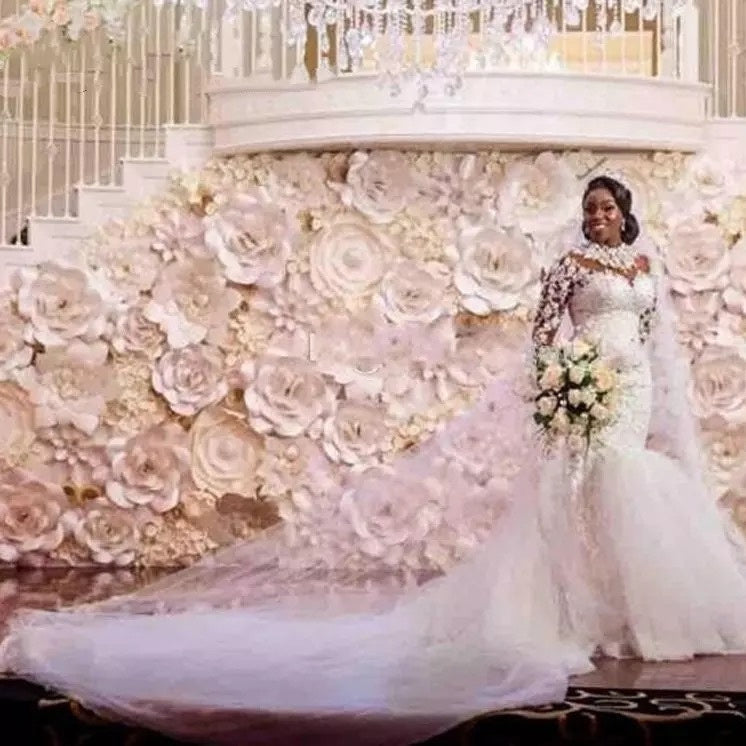 Long Sleeves Mermaid  White Wedding Dress