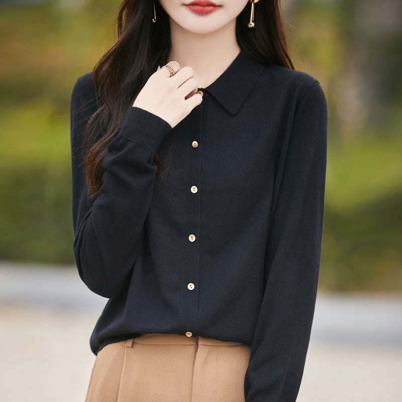 Polo Collar Short Jacket Female Winter