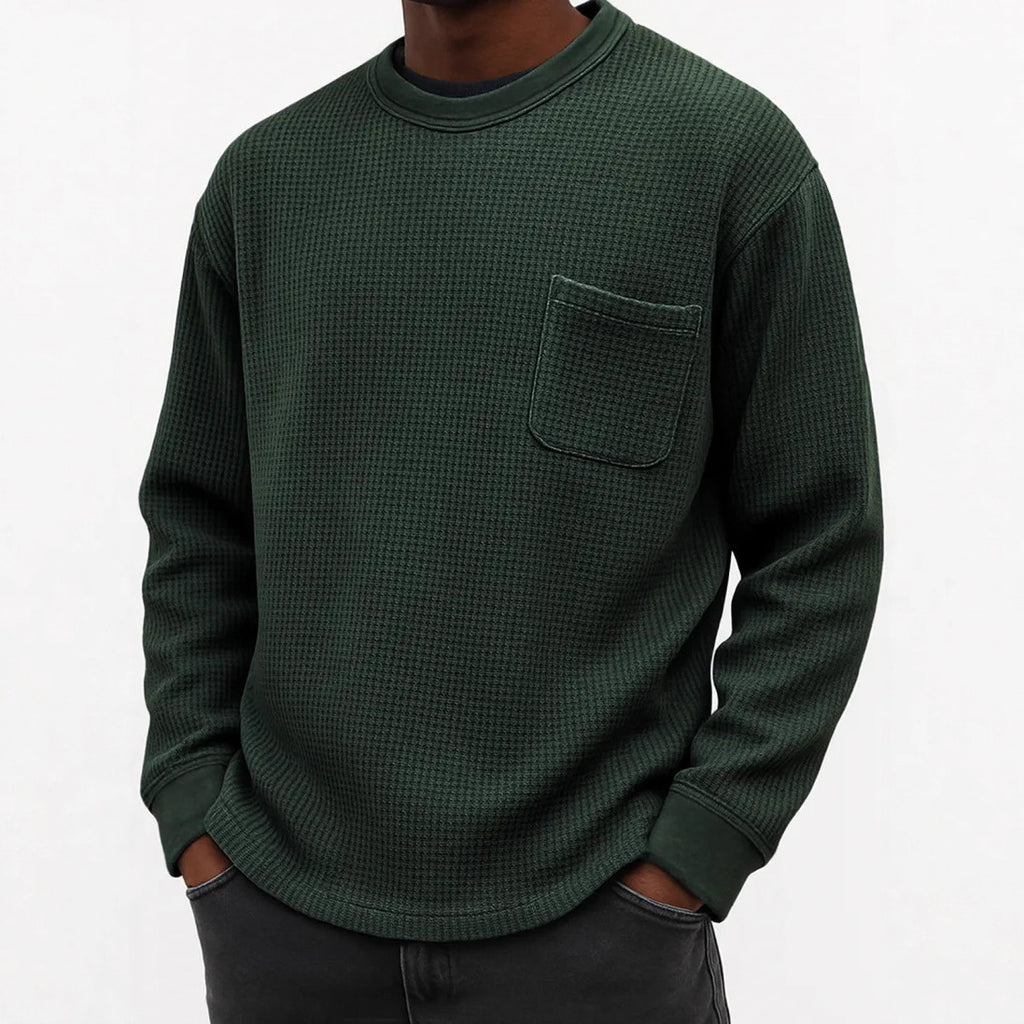 Men's Plus-Size Casual Crew-Neck Long-Sleeve Sweatshirt Top