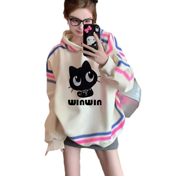 Design Colorful Lines Graffiti Loose Thin Sweater