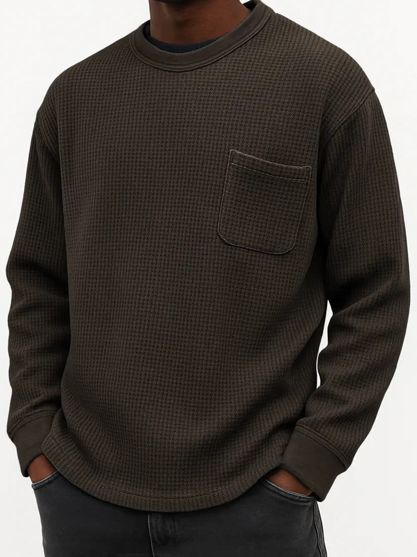 Men's Plus-Size Casual Crew-Neck Long-Sleeve Sweatshirt Top