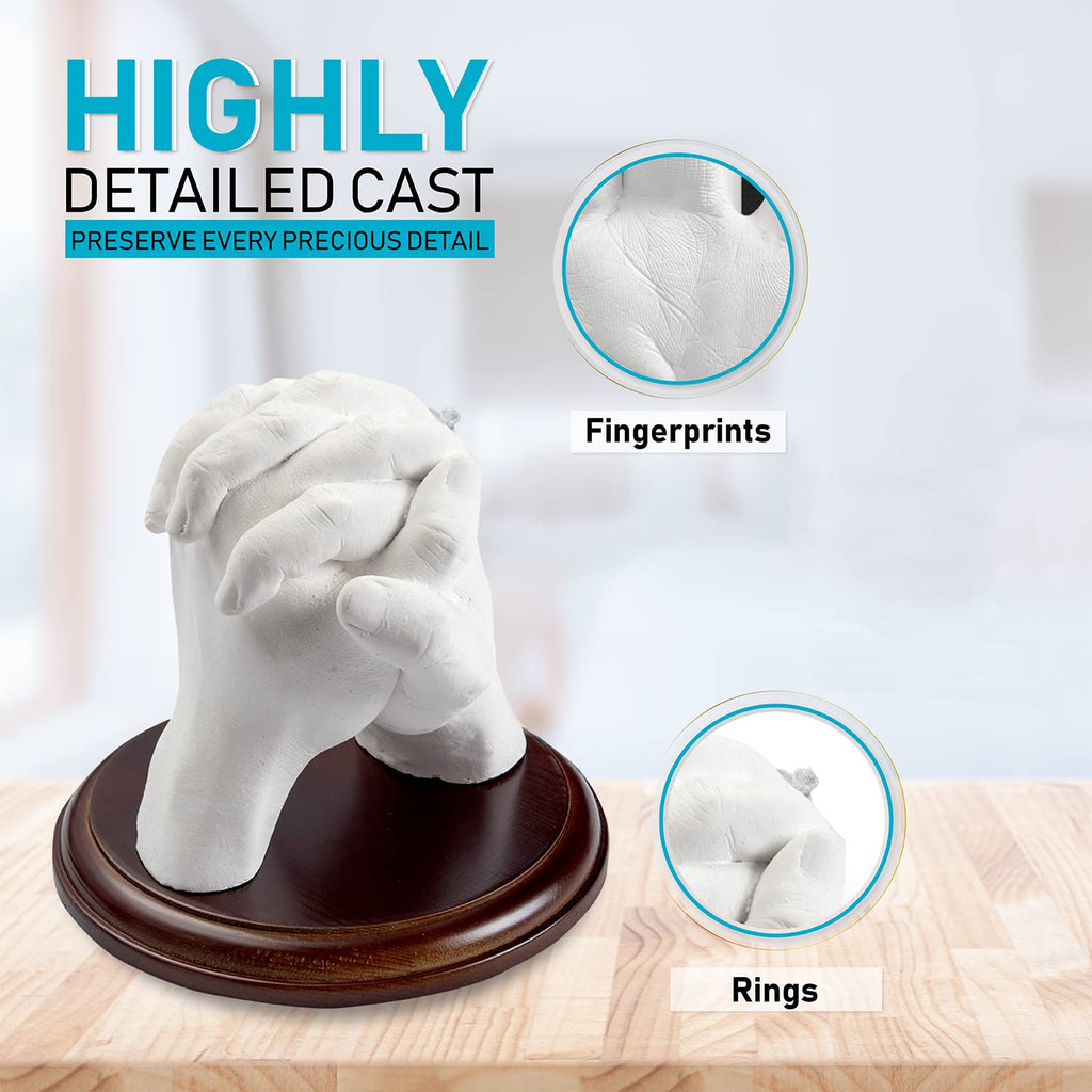 Hula Home Hand Casting Kit for Couples or Family with Mounting Plaque | Anniversary DIY Gifts Her & Him, Keepsake Sculpture Wedding Kids,