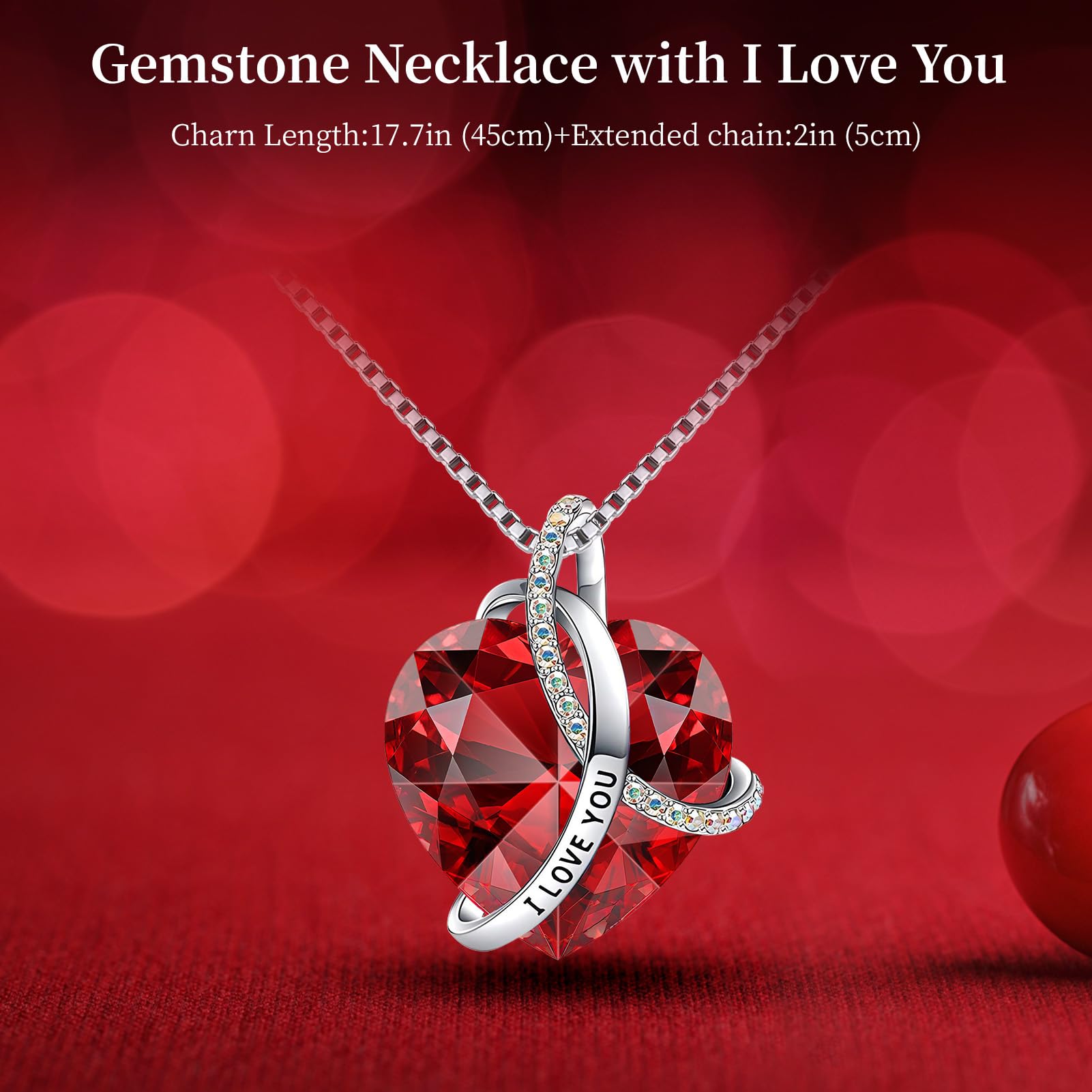 ﻿Preserved Real Red Rose Birthday Gifts for Women Her Mom Wife Girlfriend Grandma with l Love You Necklace Eternal Forever Rose Flower on Anniversary Valentine's Day Mothers Day Christmas Romantic-Red